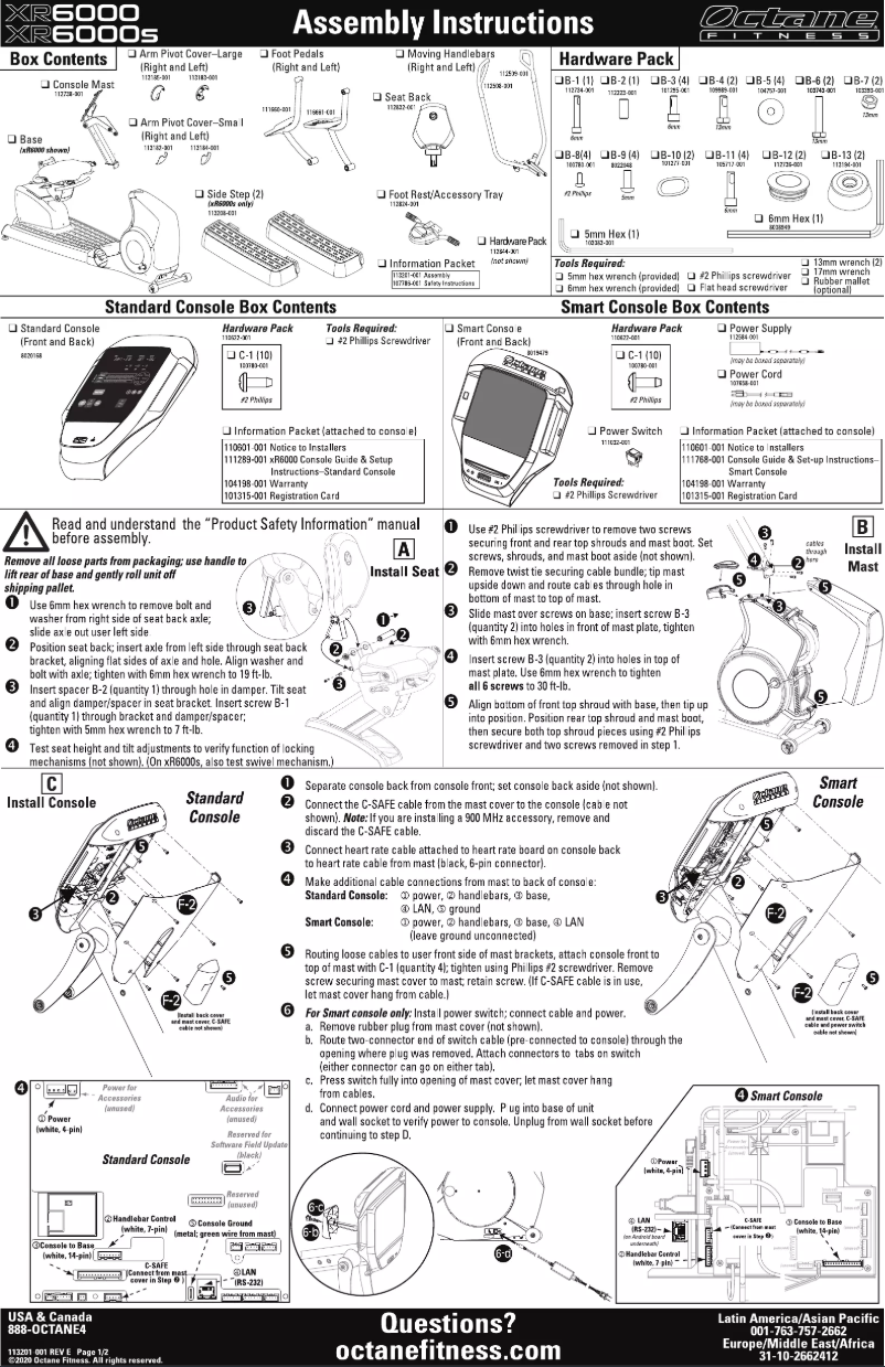 Página 1 del manual Instrucciones / montaje Octane XR6000S