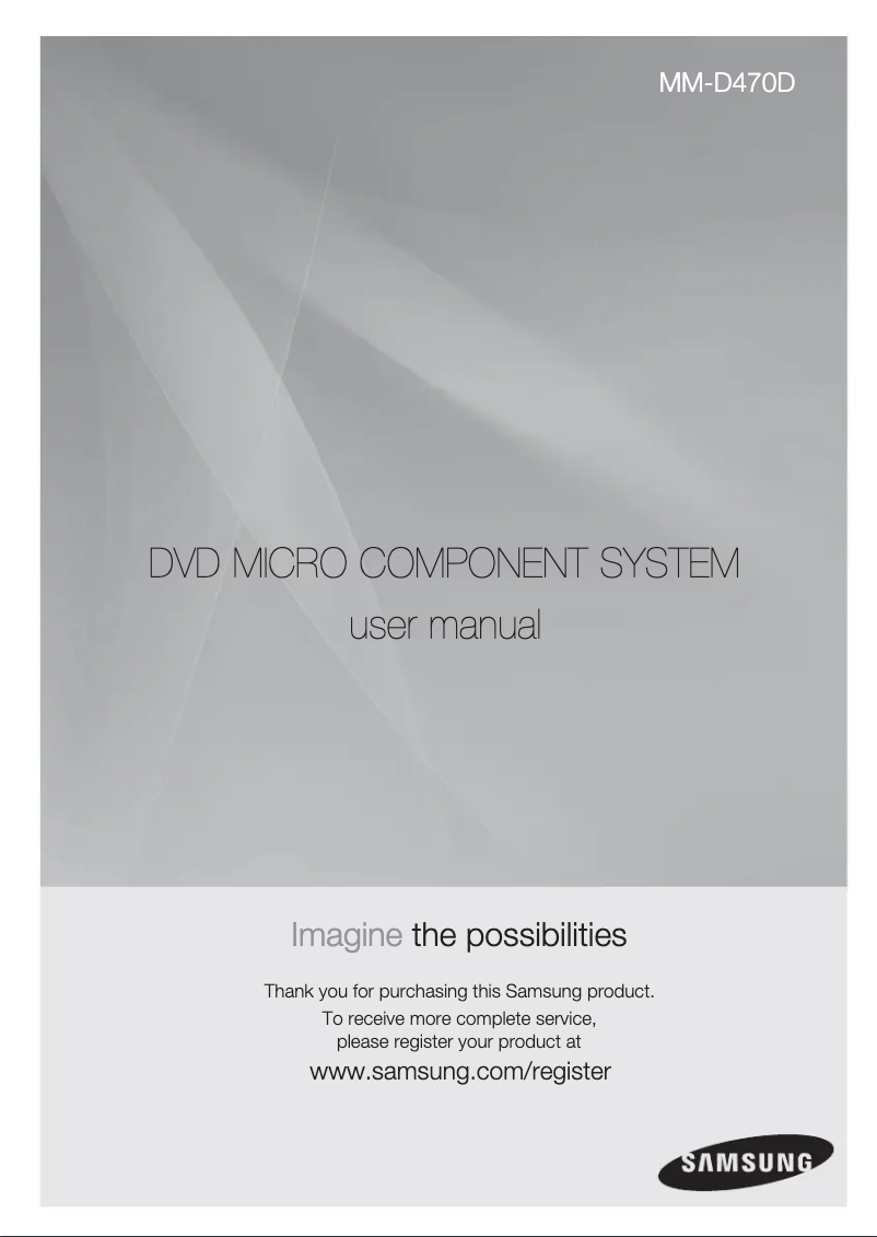 Page n°1 - Manuel utilisateur Samsung MM-D470D