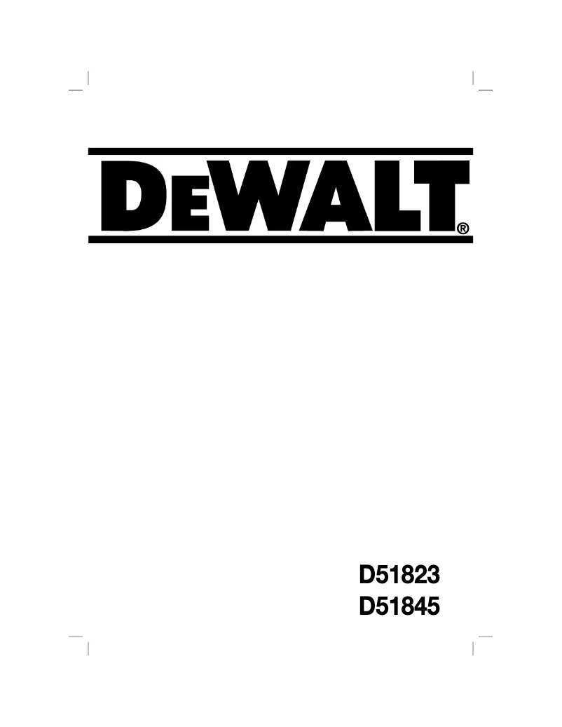 Page n°1 - Manuel utilisateur DeWalt D51845