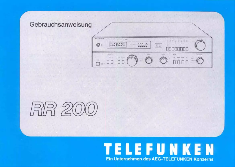 Page n°1 - Manuel utilisateur Telefunken RR 200