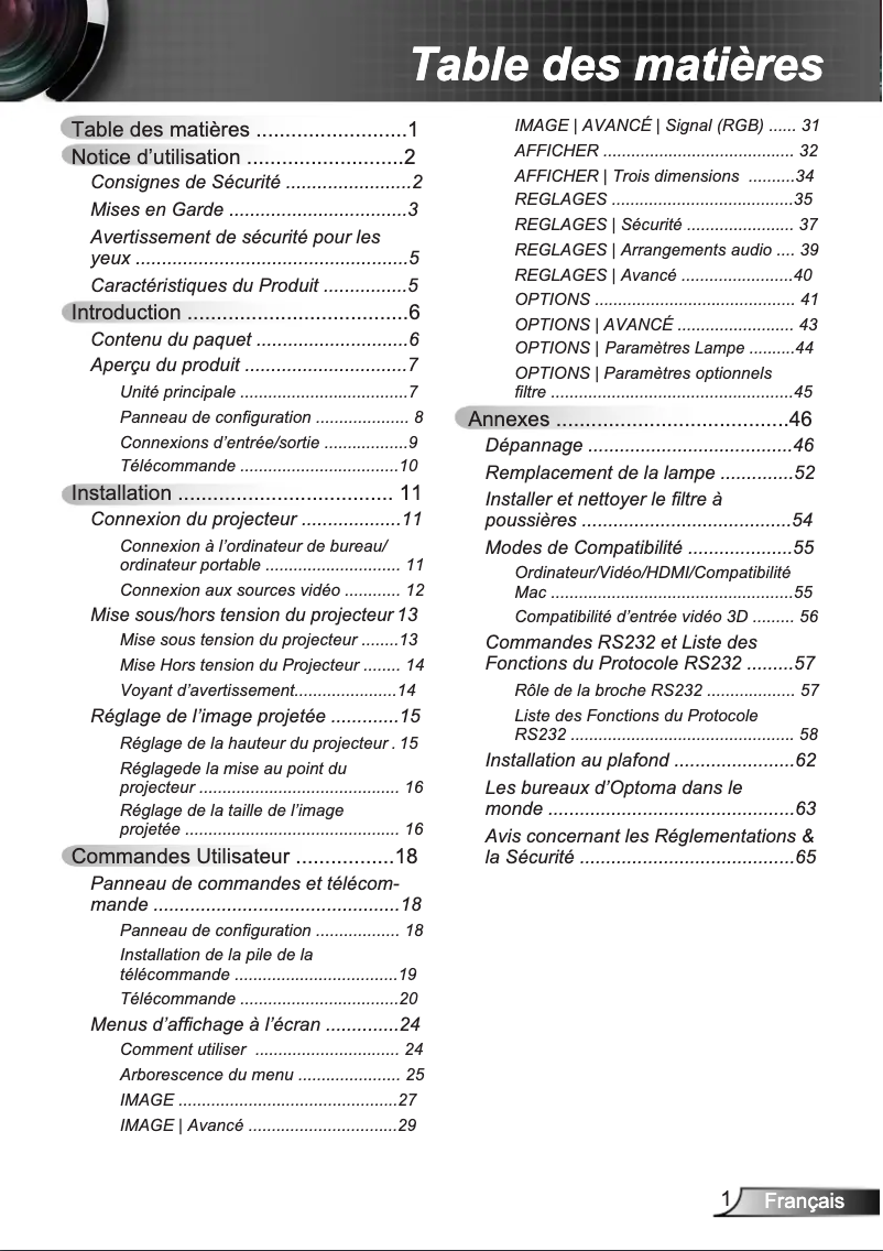 Image de la première page du manuel de l'appareil W312