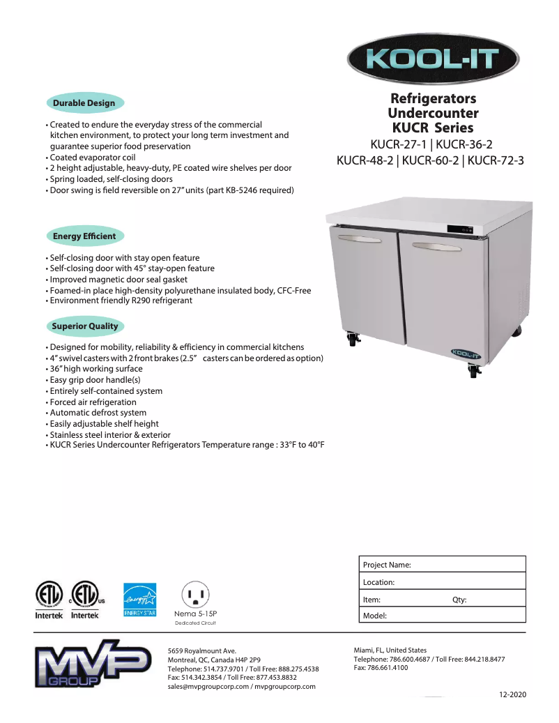 Image de la première page du manuel de l'appareil KUCR-48-2