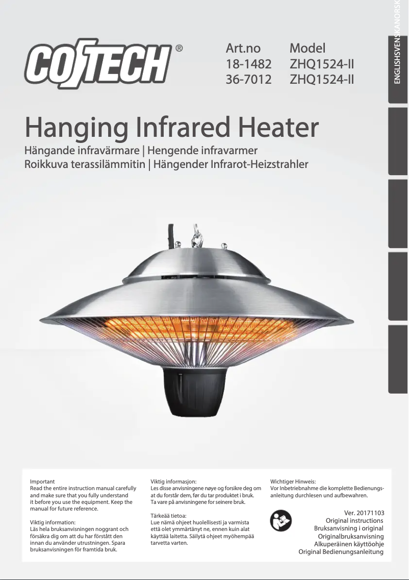 Page 1 of the manual User Manual Cotech ZHQ1524-II
