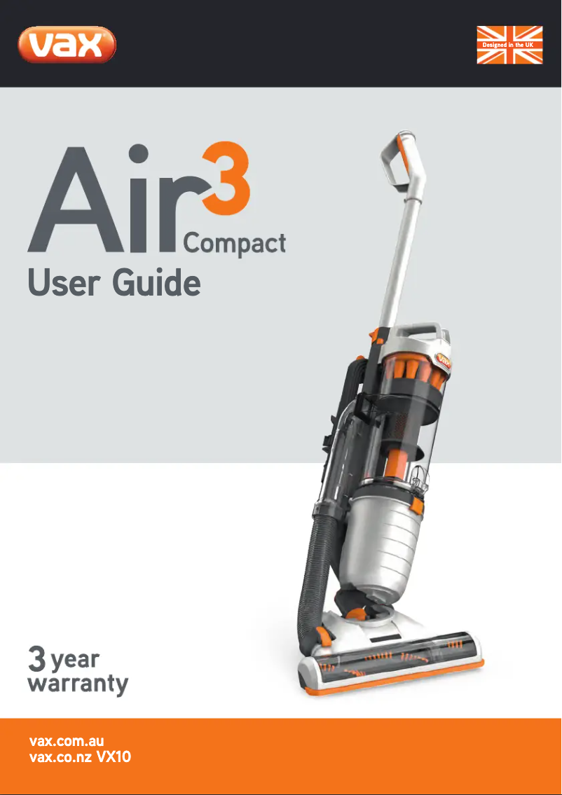 Page 1 de la notice Manuel utilisateur Vax Air 3 Compact VX10