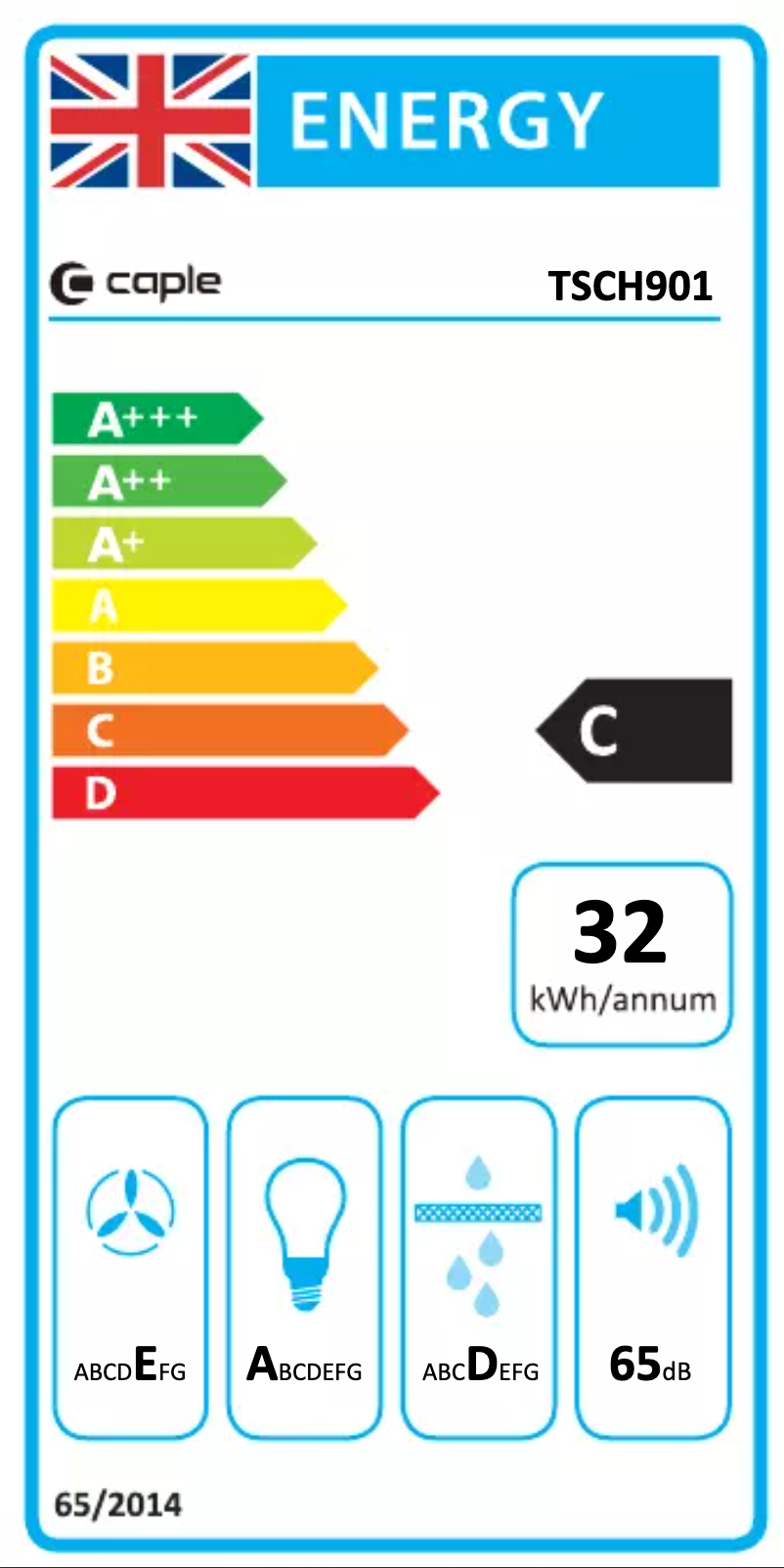 Page 1 de la notice Label énergétique Caple TSCH901