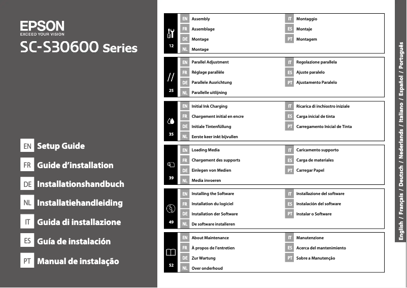 Image de la première page du manuel de l'appareil SureColor SC-S30610