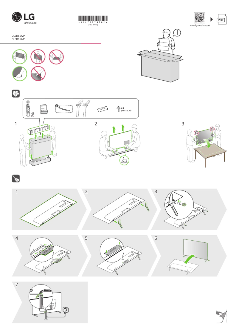 Imagen de la primera página del manual del dispositivo OLED55A16LA
