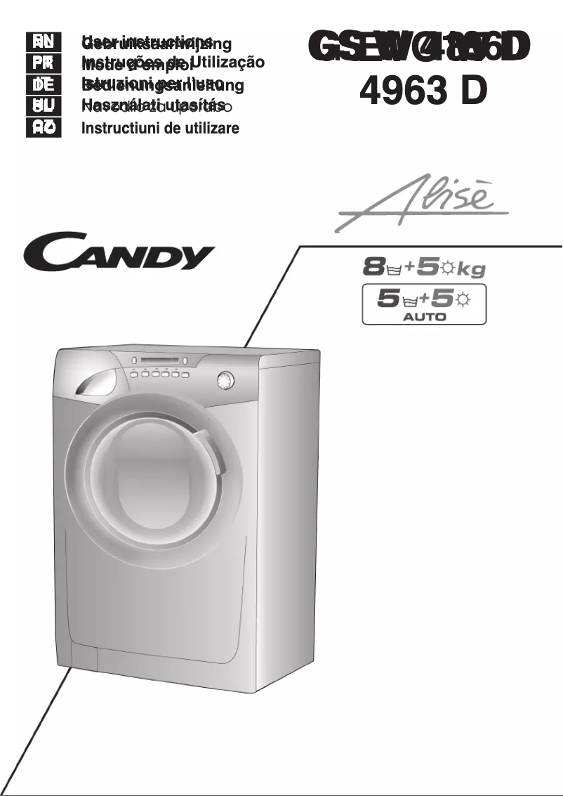 Page 1 de la notice Manuel utilisateur Candy GS W485D-S