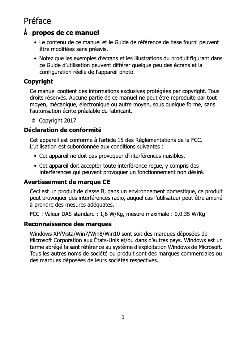 Page 1 de la notice Manuel utilisateur Rollei Historyline 98