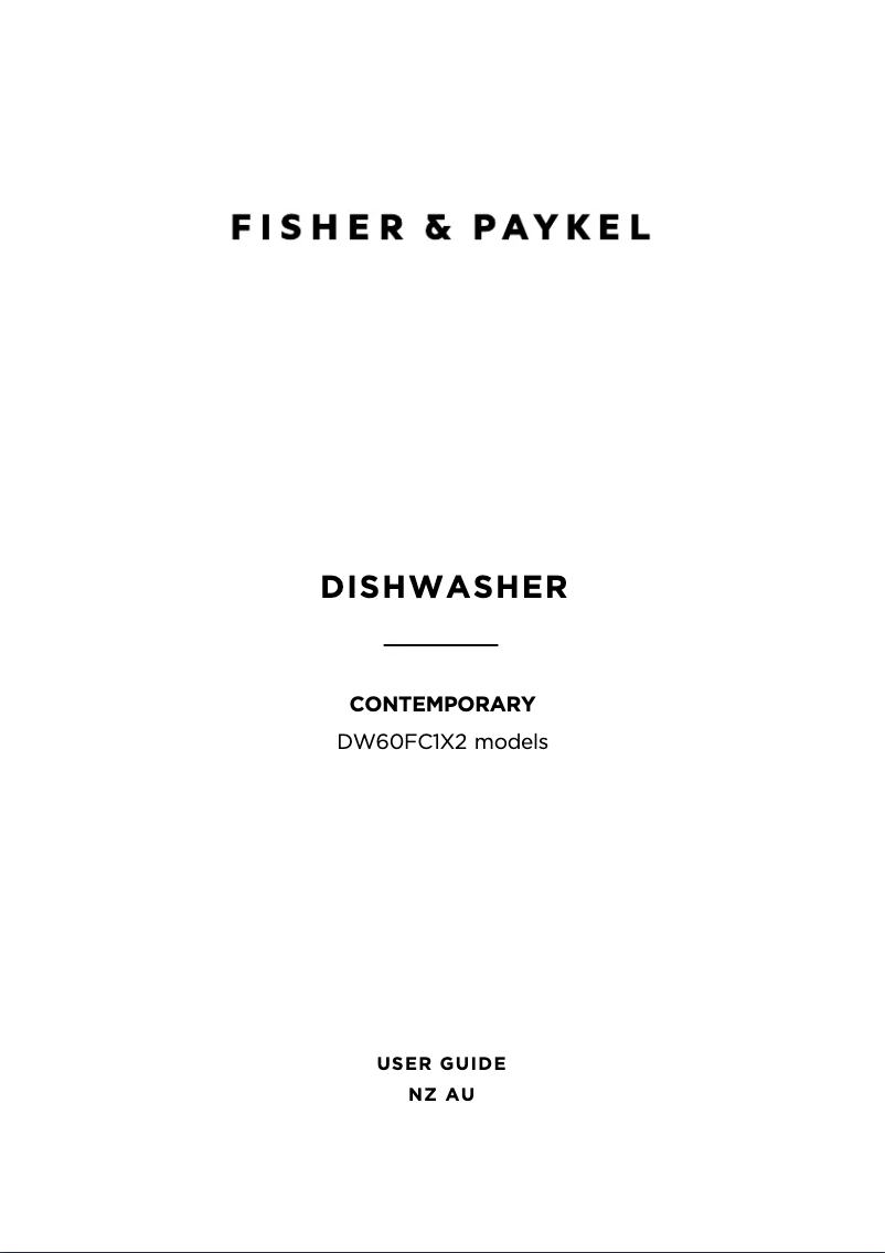 Page n°1 - Manuel utilisateur Fisher & Paykel DW60FC1X2