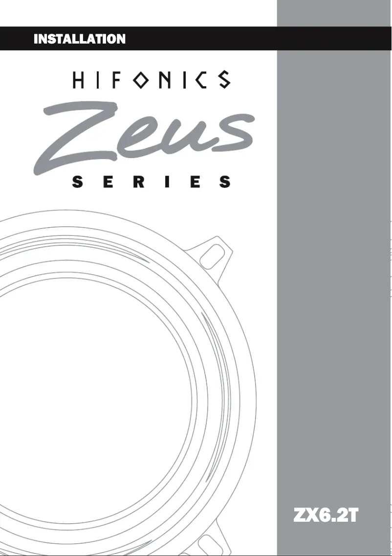 Page 1 de la notice Manuel utilisateur Hifonics Zeus ZX6.2T