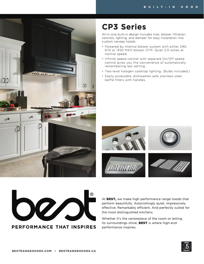 Page 1 de la notice Fiche technique Best CP35I429SB