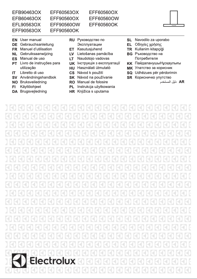 Page 1 de la notice Fiche technique Electrolux EFF90560OX