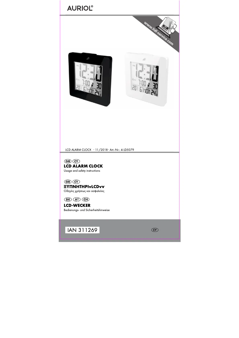 Page 1 de la notice Manuel utilisateur Auriol IAN 311269