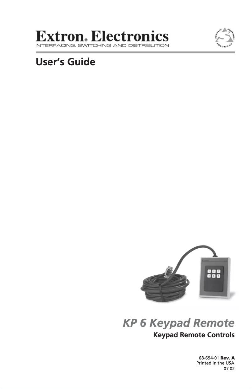 Image de la première page du manuel de l'appareil KP 6