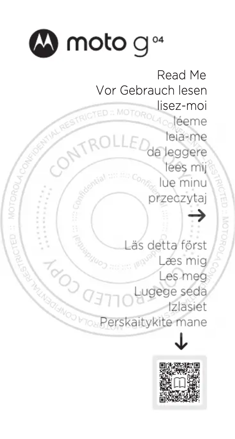 Page 1 de la notice Manuel utilisateur Motorola Moto G04S