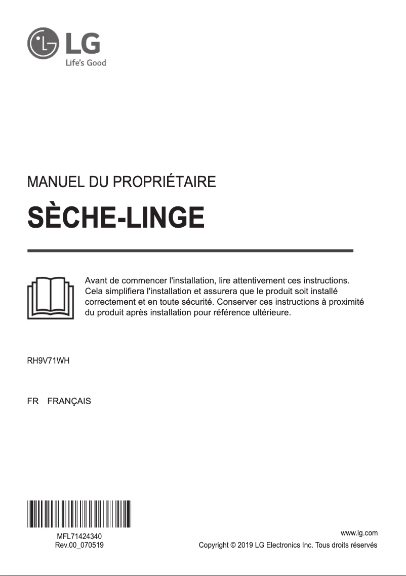 Page n°1 - Manuel utilisateur LG RH9V71WH