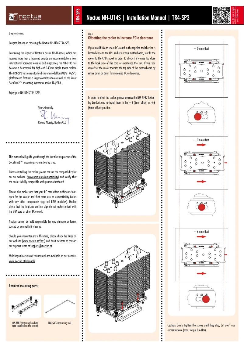 Image de la première page du manuel de l'appareil NH-U14S TR4-SP3