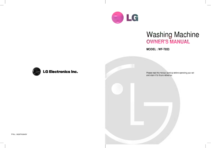 Page n°1 - Manuel utilisateur LG WF-T853