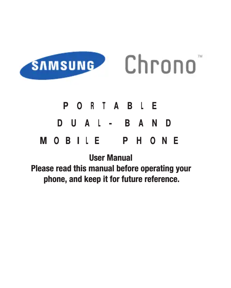 Page 1 de la notice Manuel utilisateur Samsung Chrono