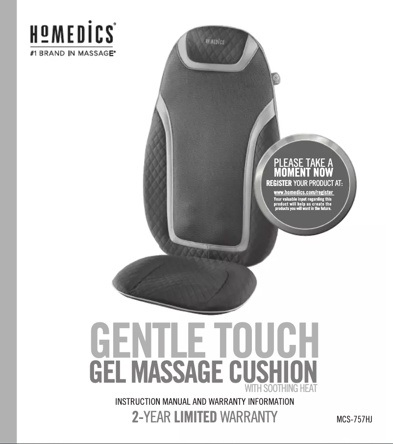 Page n°1 - Manuel utilisateur Homedics MCS-757HJ