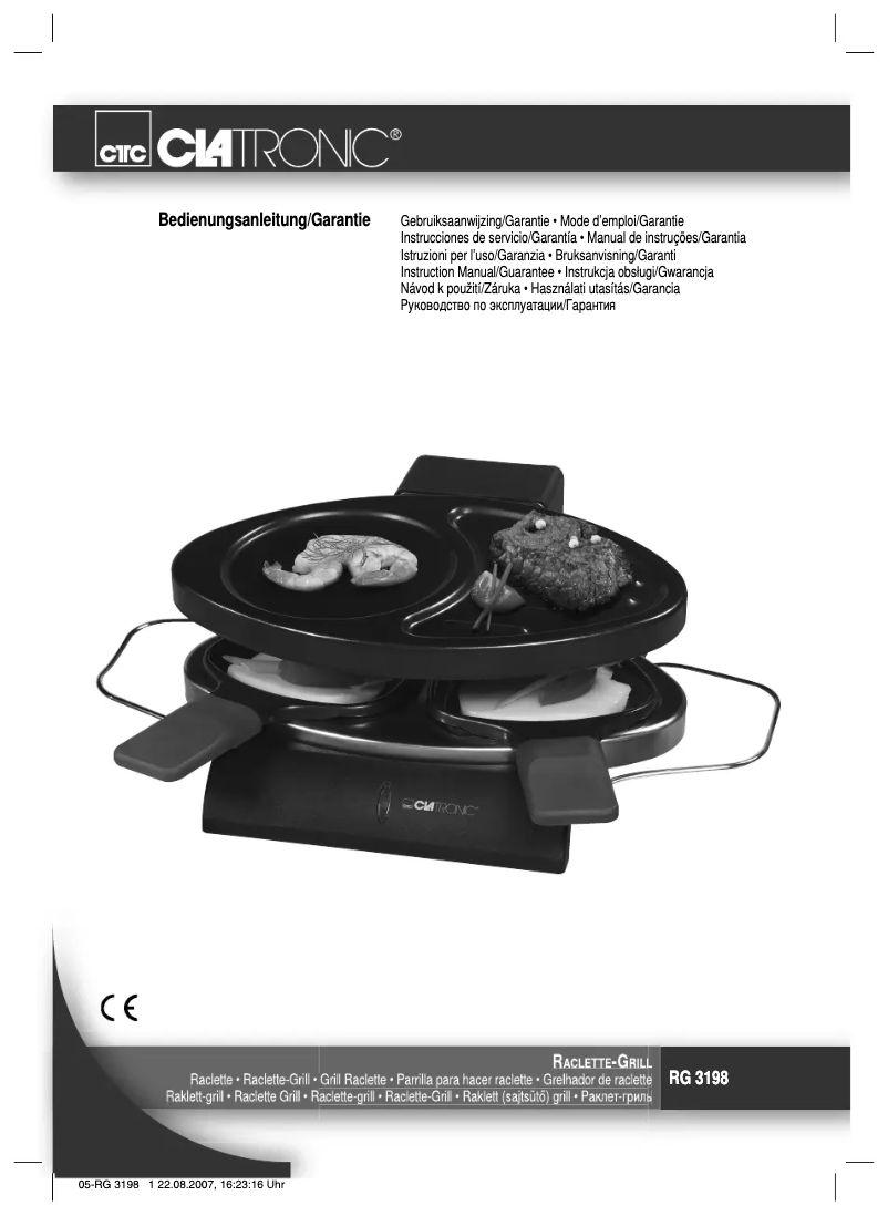 Image de la première page du manuel de l'appareil RG 3198