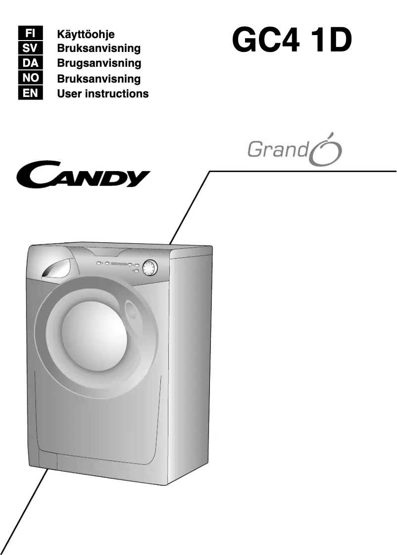 Page 1 de la notice Manuel utilisateur Candy GC4 1061D1/1-S