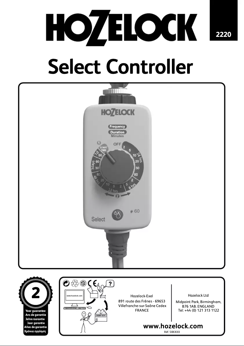 Image de la première page du manuel de l'appareil Select Plus Controller 2224