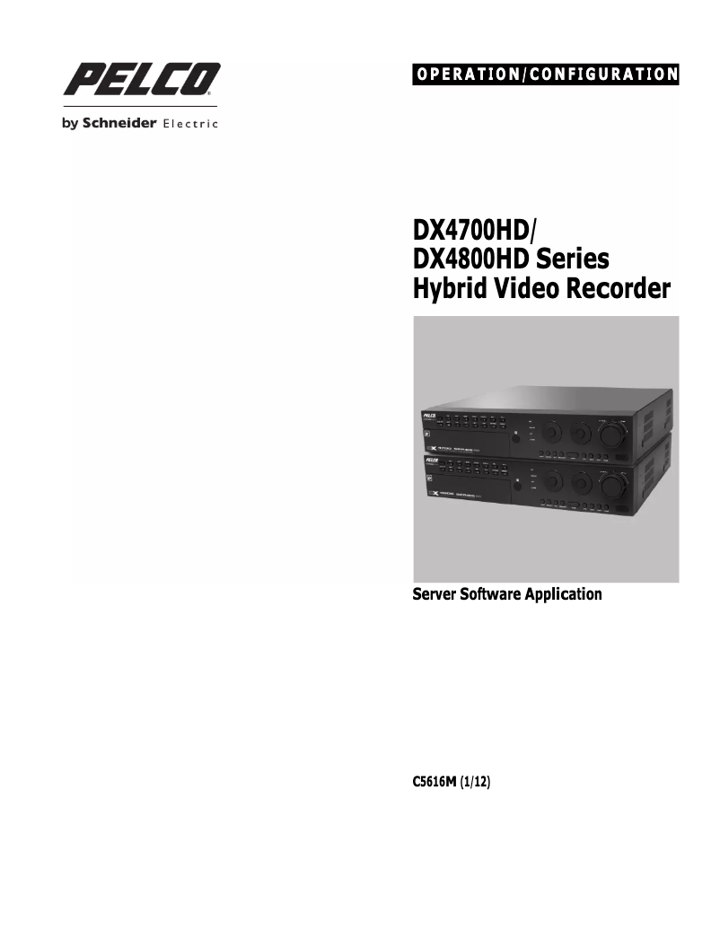 Page 1 de la notice Manuel utilisateur Pelco DX4716HD-250