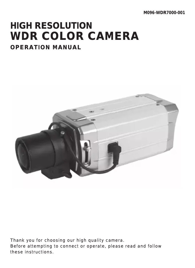 Image de la première page du manuel de l'appareil KPC-WDR7000NU