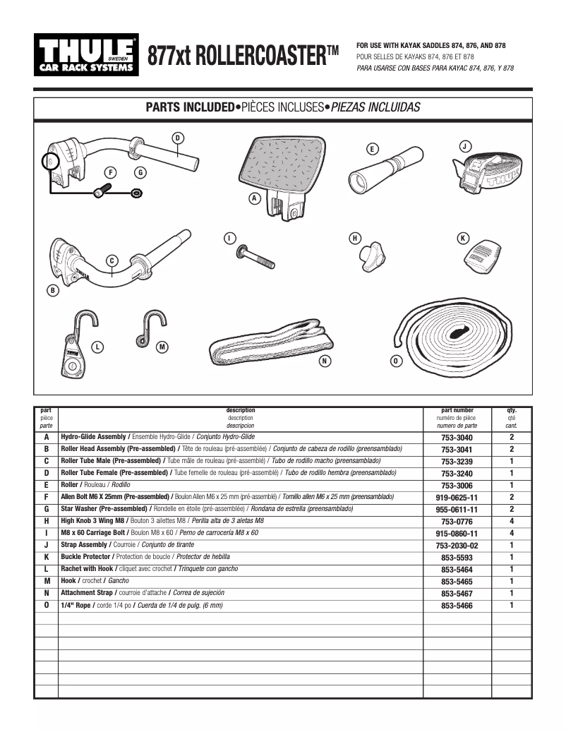 Page n°1 - Manuel utilisateur Thule Rollercoaster 877XT