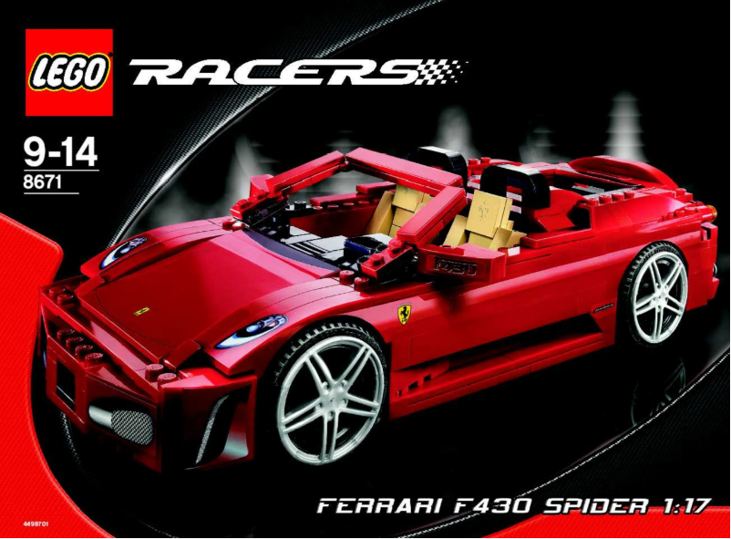 Page 1 de la notice Consignes visuelles Lego Ferrari 8671