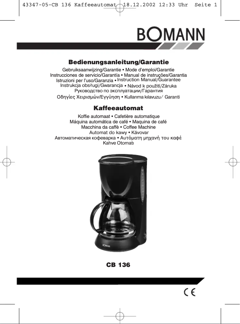 Image de la première page du manuel de l'appareil CB 136