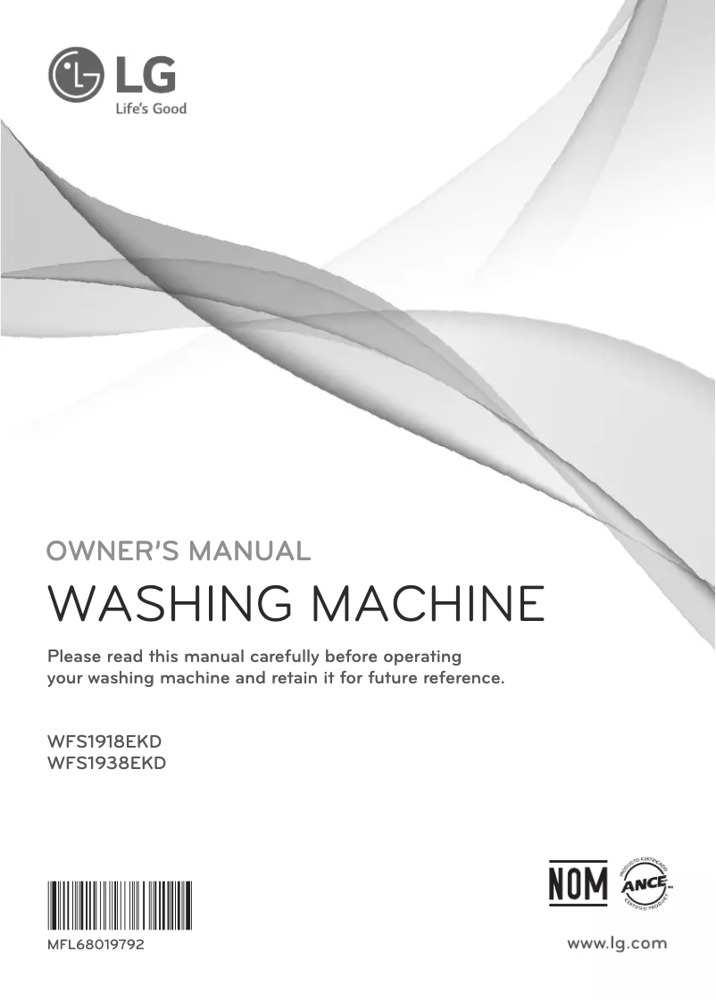 Imagen de la primera página del manual del dispositivo WFS1938EKD