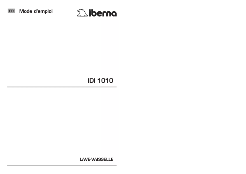 Page 1 de la notice Manuel utilisateur Iberna IDI 1010