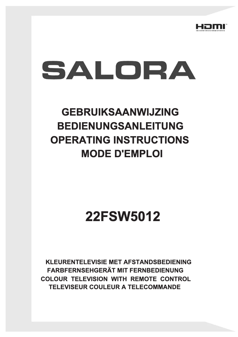Page 1 de la notice Manuel utilisateur Salora 22FSW5012