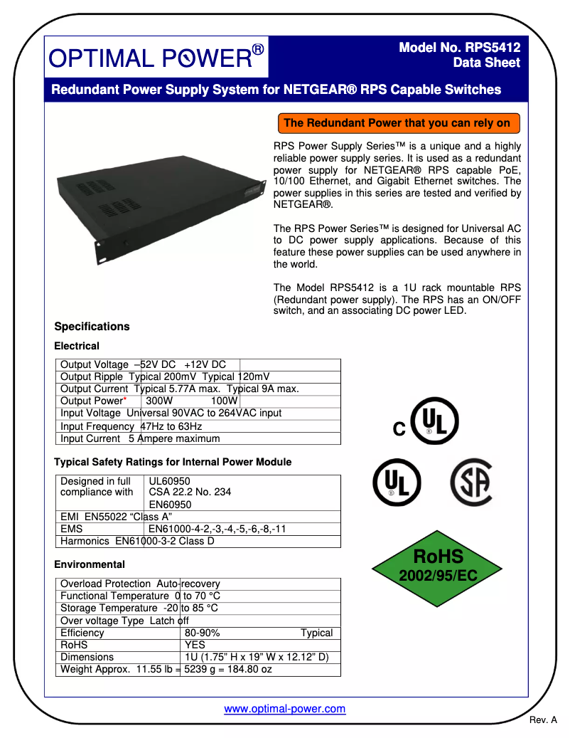 Page 1 de la notice Manuel utilisateur Netgear RPS5412