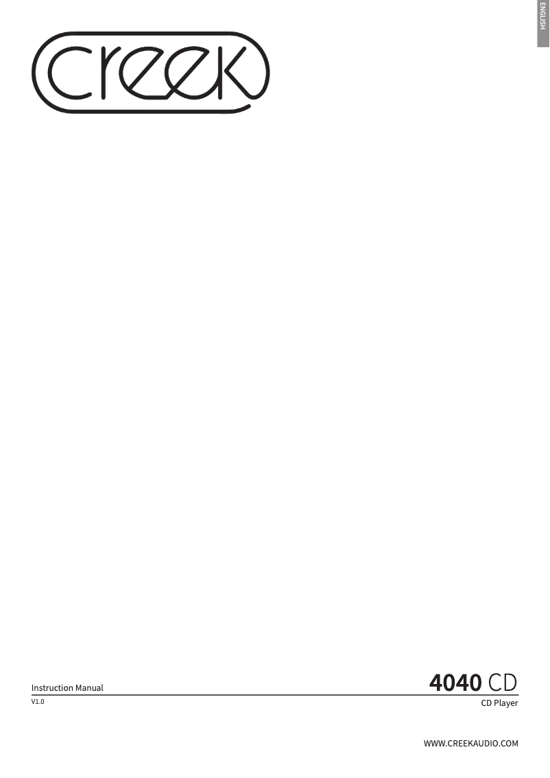 Page 1 de la notice Manuel utilisateur Creek 4040 CD
