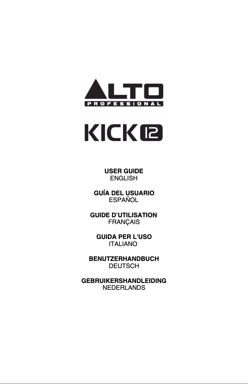 Page n°1 - Manuel utilisateur Alto Kick 12