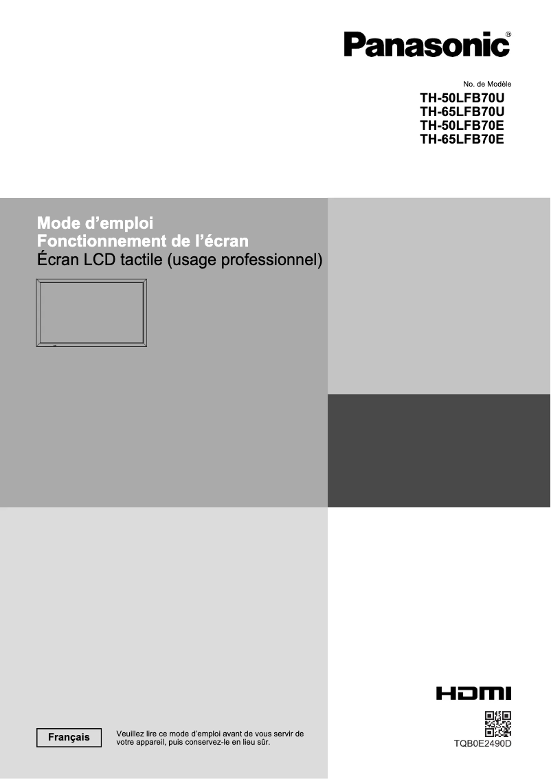 Page 1 de la notice Manuel utilisateur Panasonic TH-65LFB70U