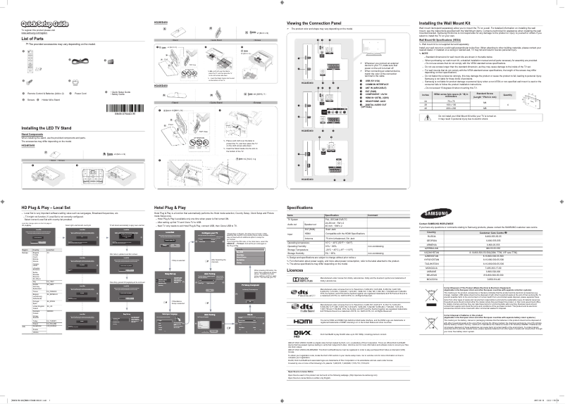 Image de la première page du manuel de l'appareil HG40ED450BW
