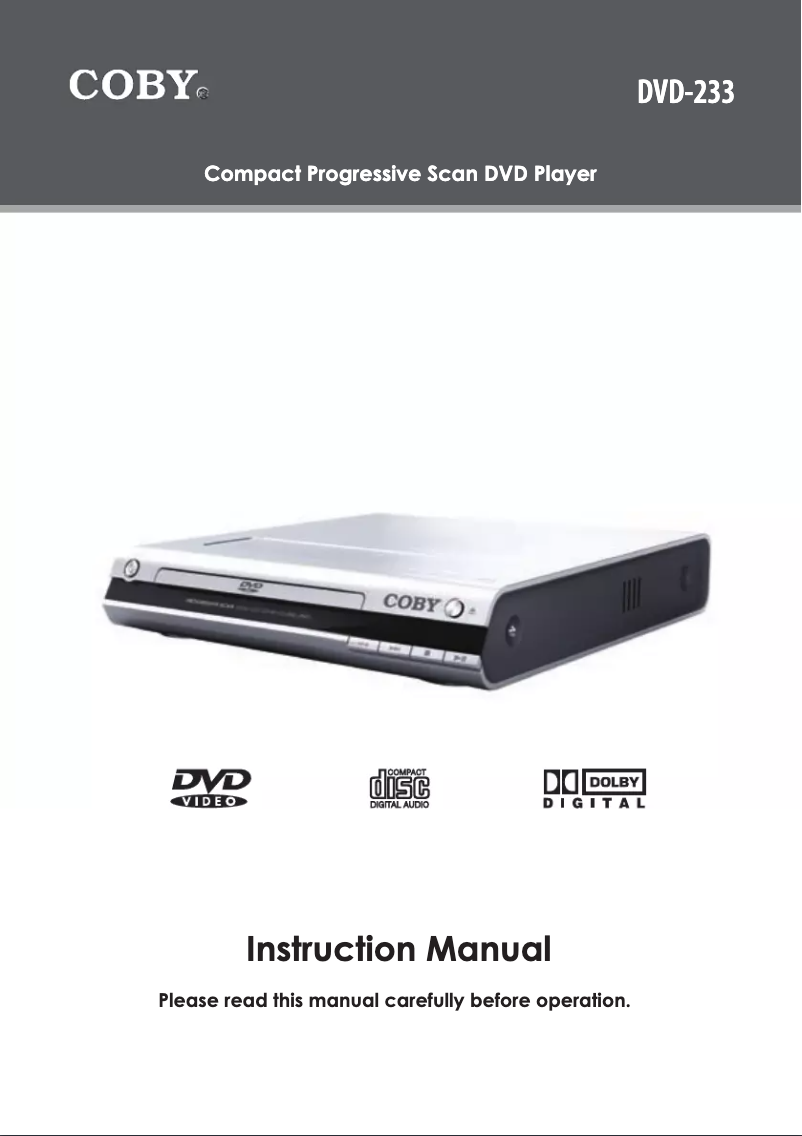 Page n°1 - Manuel utilisateur Coby DVD-233