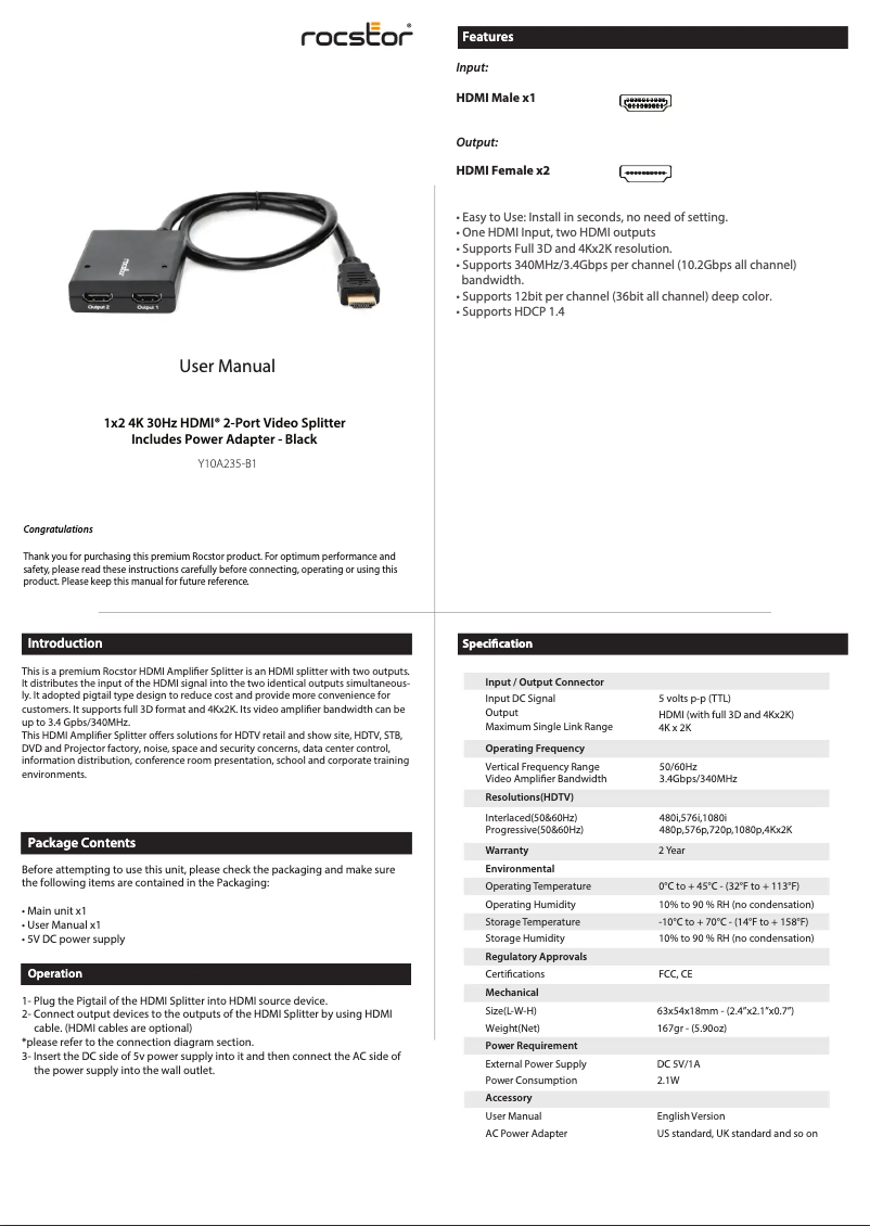 Image de la première page du manuel de l'appareil Y10A235-B1