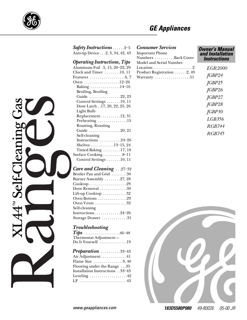 Page 1 de la notice Manuel d'utilisation et d'entretien RCA LGB356BEAAD