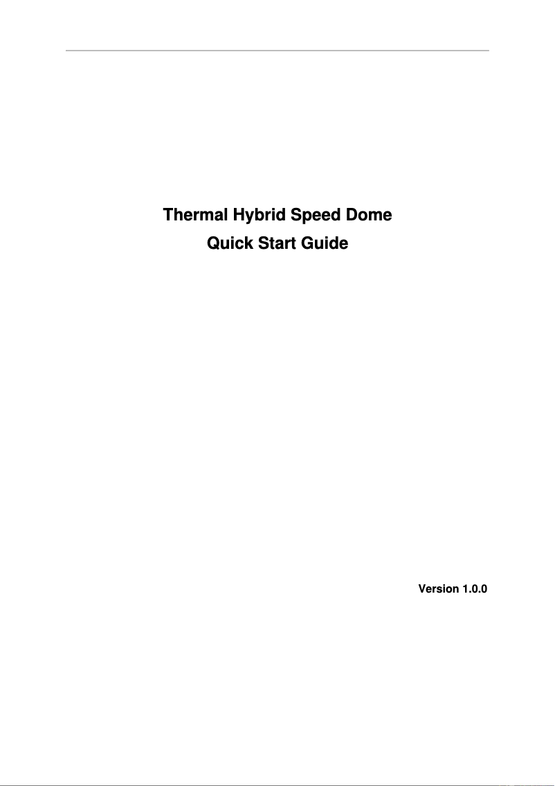 Image de la première page du manuel de l'appareil DH-TPC-SD8620N-B50Z30