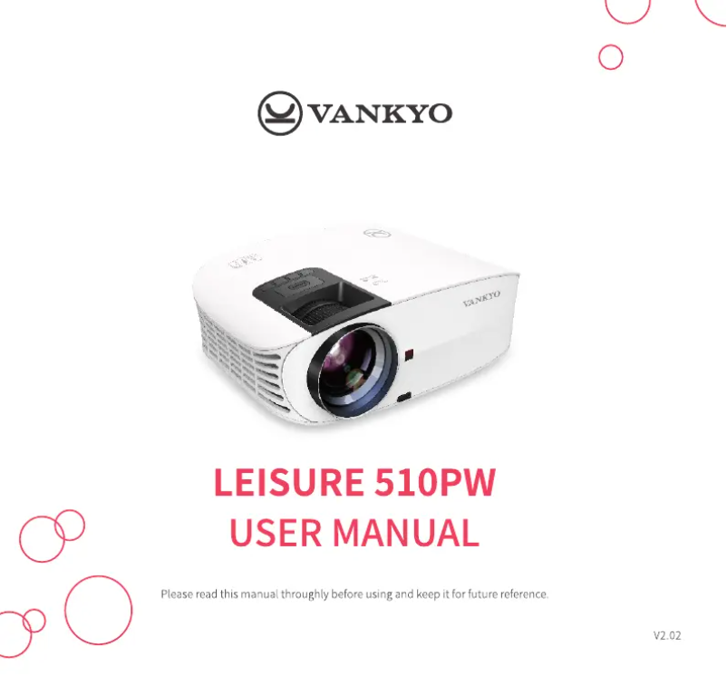 Page 1 de la notice Manuel utilisateur Vankyo Leisure 510PW