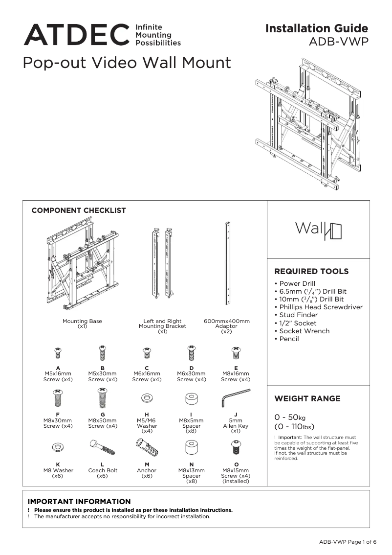 Page n°1 - Manuel utilisateur Atdec ADB-VWP