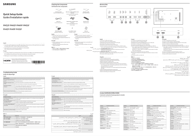 Page 1 de la notice Guide d'installation Samsung PH55F