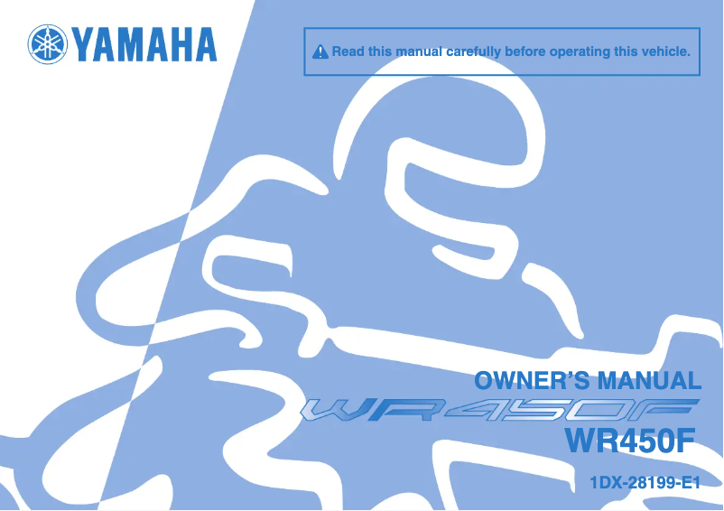 Página 1 del manual Manual de usuario Yamaha WR450F (2012)
