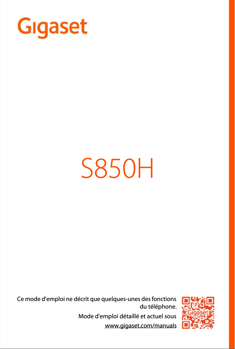 Image de la première page du manuel de l'appareil S850H